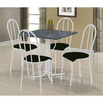 Mesa de Pedra Tubolar 4 Cadeiras